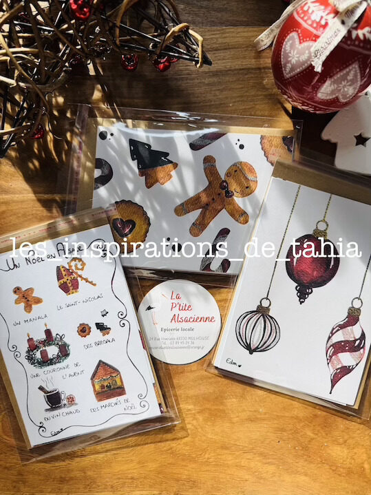 Lot de 3 cartes de voeux - Print